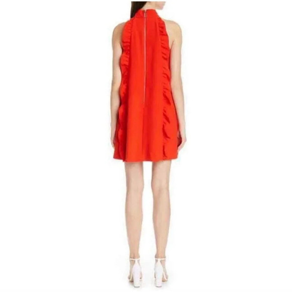 Ted Baker Size 0 Torriya Halter Ruffle Orange Sleeveless Tunic Dress - Picture 3 of 15